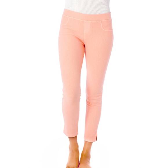 NEW FRENCH KYSS capri jeggings in peach - Picture 1 of 2
